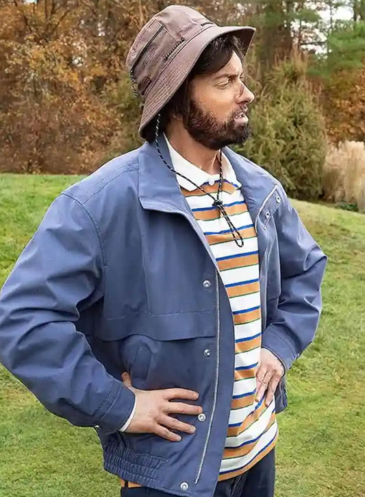 Harpoon Donald Floyd Jr. Inspired Blue Leather Jacket - Happy Gilmore 2 Style