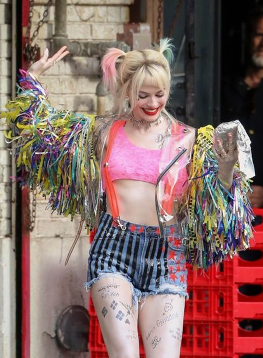 Harpoon Harley Quinn Inspired Multi-Color PVC Fabric Leather Jacket - Birds of Prey Style