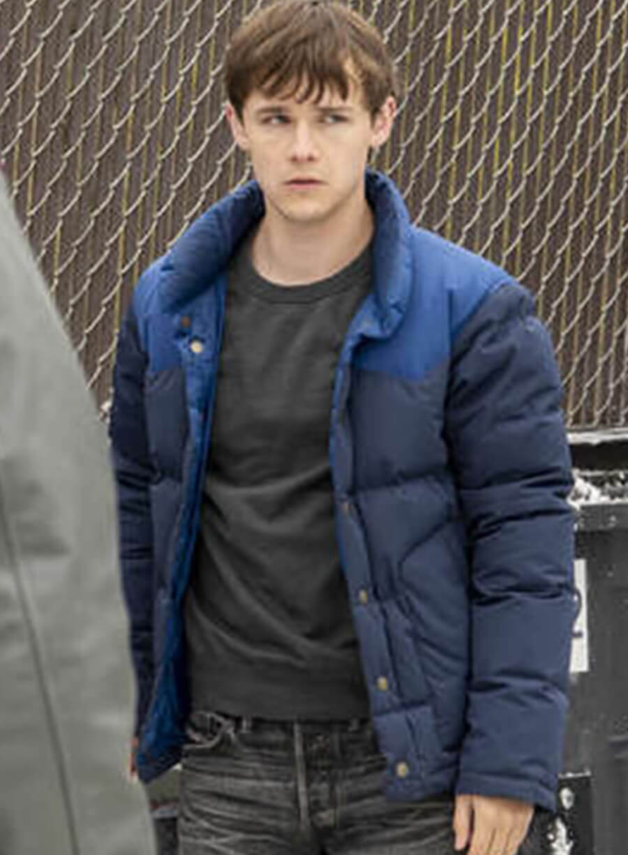 Harpoon Harrison Morgan Inspired Blue Parachute Fabric Leather Jacket - Dexter New Blood Style