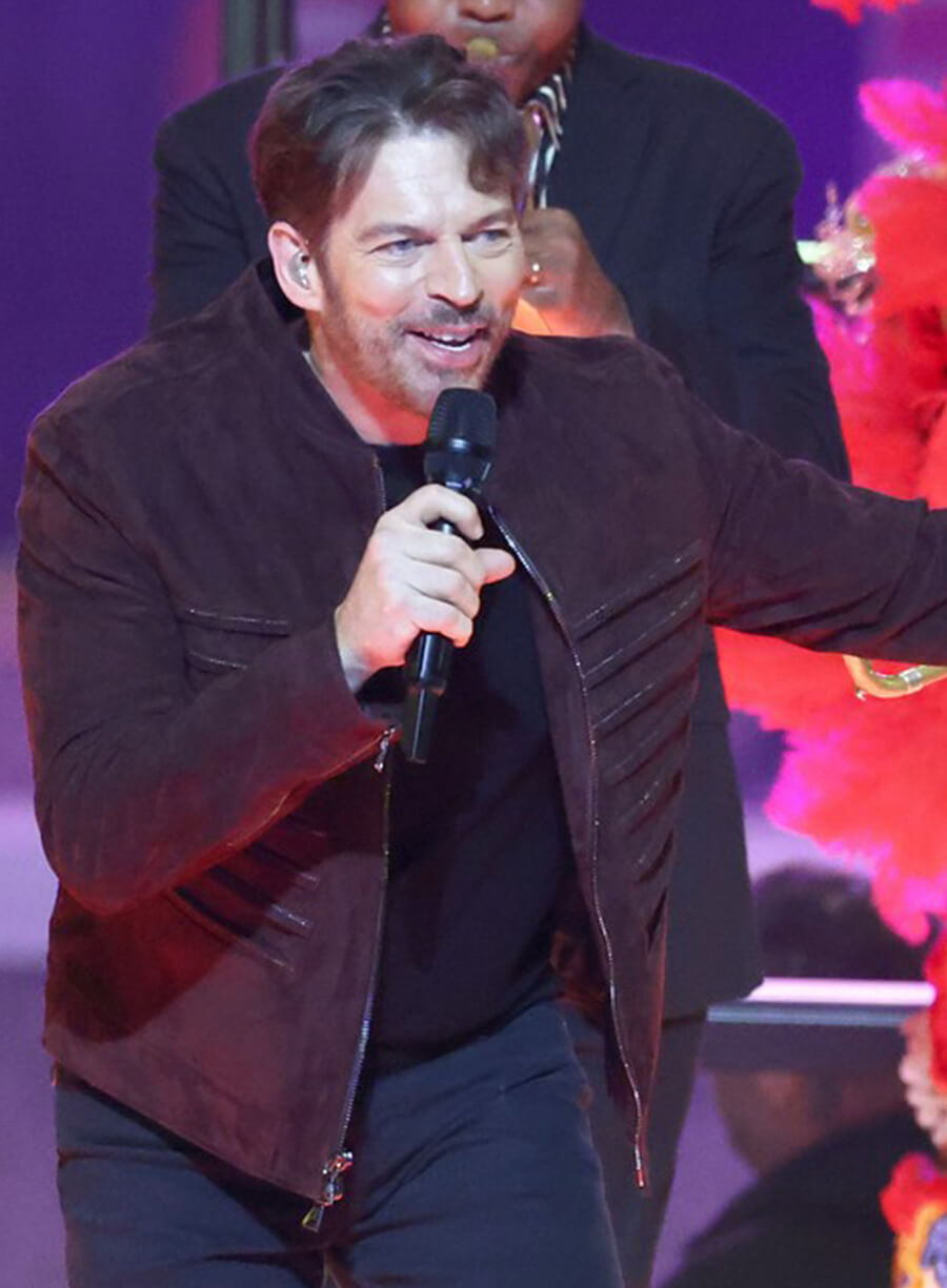 Harpoon Harry Connick Jr. Inspired Brown Leather Jacket - Super Bowl 2025 Style