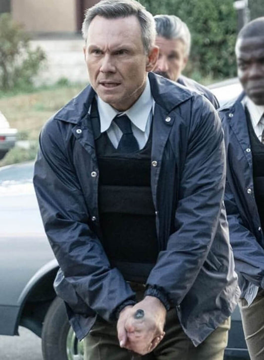 Harpoon Harry Morgan Inspired Blue Leather Jacket - Dexter: Original Sin 2024 Style