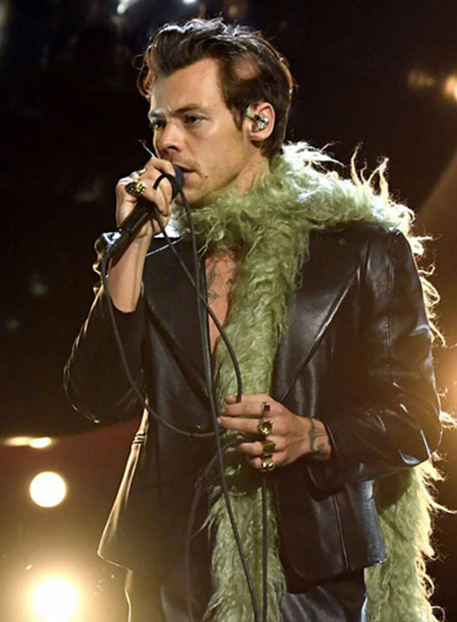 Harpoon Harry Styles Blazer Inspired Black Real Leather Leather Jacket