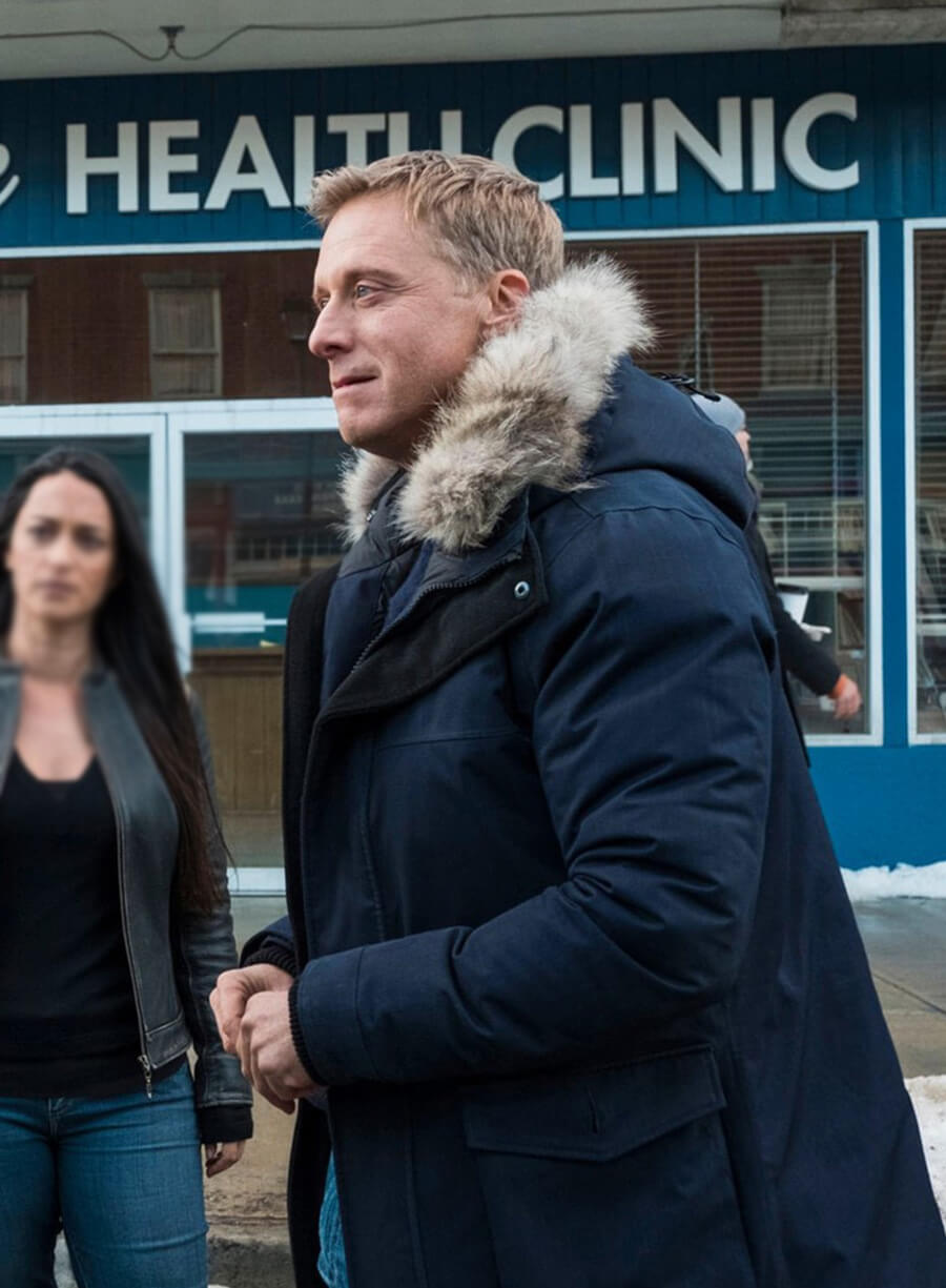 Harpoon Harry Vanderspeigle Inspired Blue Cotton Fabric Hooded Jacket - Resident Alien Style