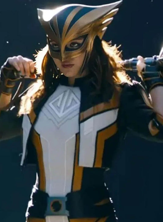 Harpoon Hawkgirl Inspired Multicolor Leather Jacket - Superman 2025 Style