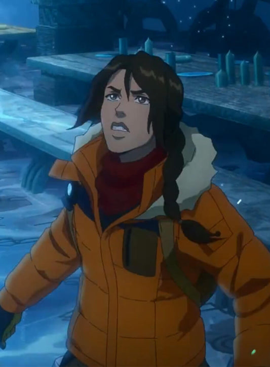 Harpoon Lara Croft Inspired Orange Hooded Jacket - Tomb Raider: The Legend of Lara Croft S02 Style