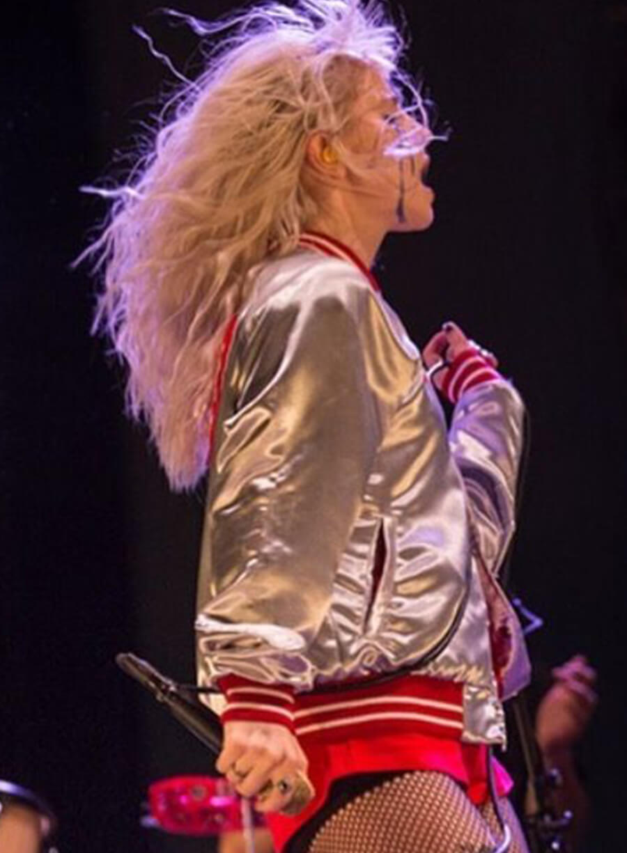 Harpoon Hayley Williams Satin Inspired White Leather Jacket