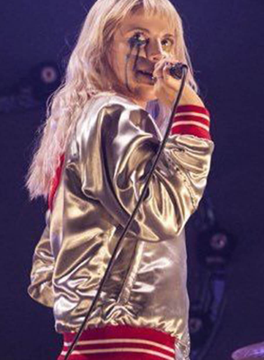 Harpoon Hayley Williams Satin Inspired White Leather Jacket