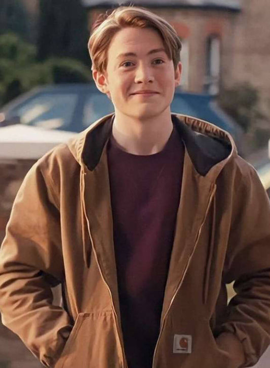 Harpoon Nick Nelson Inspired Brown Fleece Fabric Hooded Jacket - Heartstopper Style