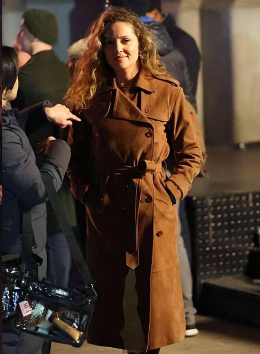 Harpoon Margarita Levieva Inspired Brown Wool Fabric Coat - Daredevil Born Again Style
