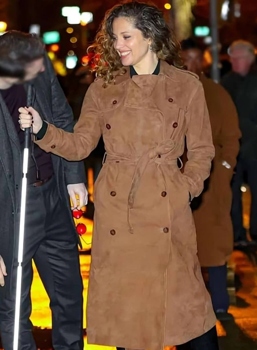 Harpoon Margarita Levieva Inspired Brown Wool Fabric Coat - Daredevil Born Again Style