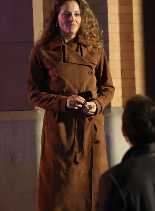Harpoon Margarita Levieva Inspired Brown Wool Fabric Coat - Daredevil Born Again Style