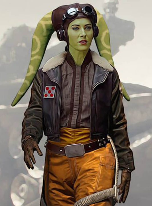 Harpoon Hera Syndulla Inspired Brown Lambskin Leather Leather Jacket - Ahsoka Style