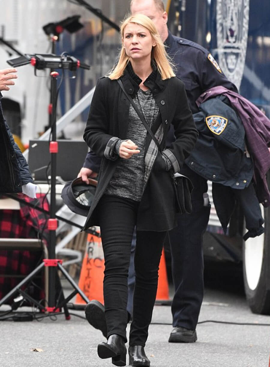 Harpoon Carrie Mathison Inspired Black Coat - Homeland S08 Style