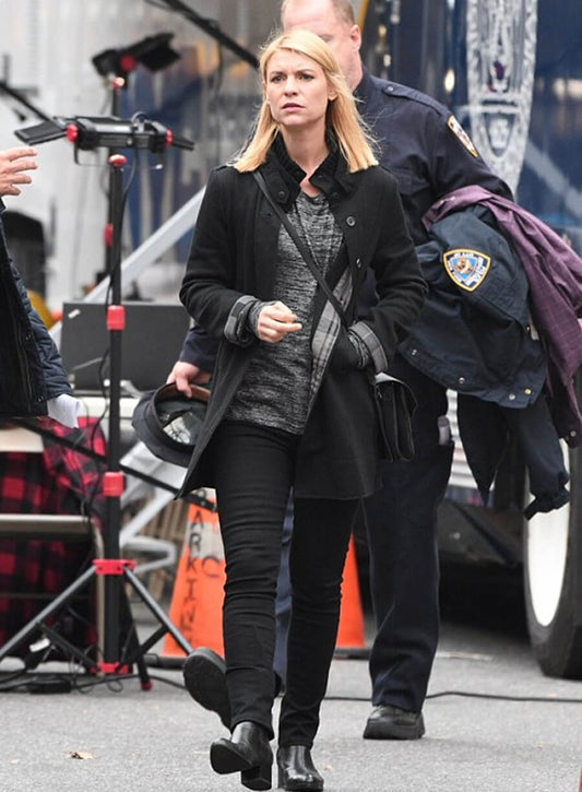 Harpoon Carrie Mathison Inspired Black Coat - Homeland S08 Style