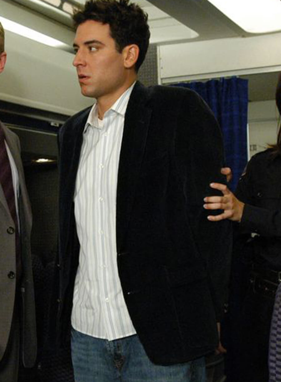 Harpoon Ted Mosby Inspired Black Leather Jacket - How I met Your Mother Style