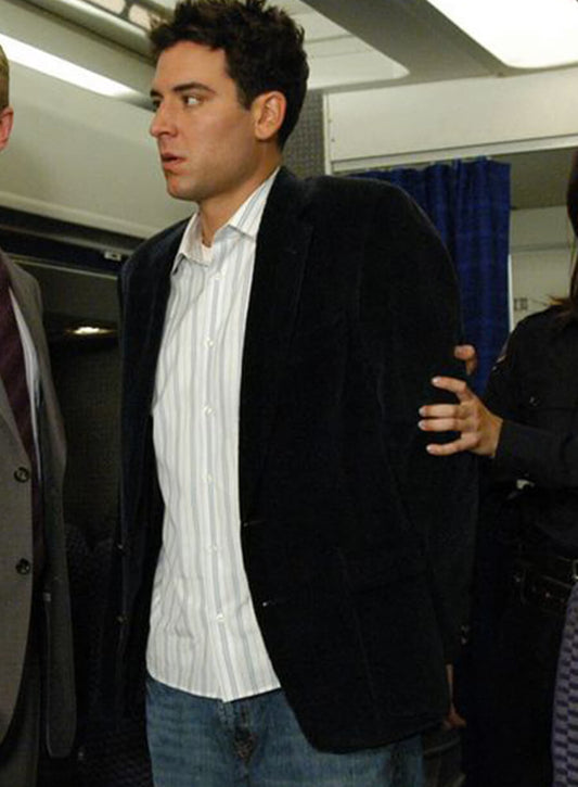 Harpoon Ted Mosby Inspired Black Leather Jacket - How I met Your Mother Style