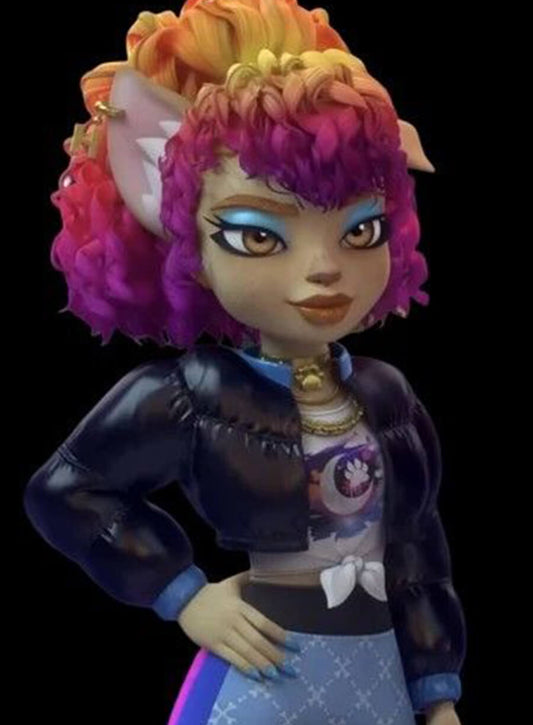Harpoon Howleen Wolf Inspired Black Leather Jacket - Monster High Style