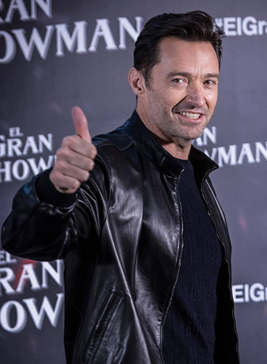 Harpoon Hugh Jackman Inspired Black Leather Jacket