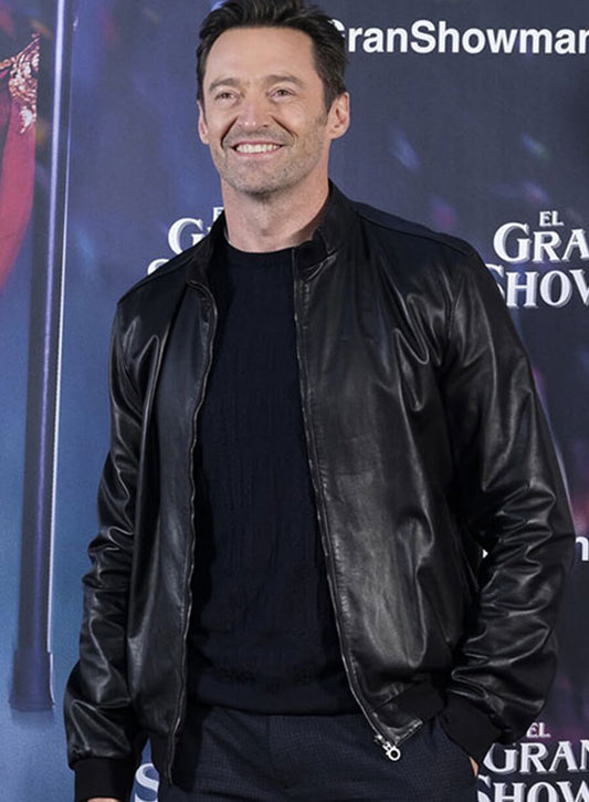 Harpoon Hugh Jackman Inspired Black Leather Jacket