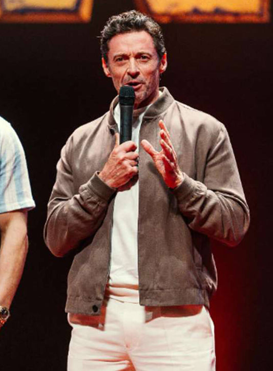 Harpoon Hugh Jackman Inspired Brown Suede Leather Leather Jacket - Deadpool & Wolverine Premiere Style