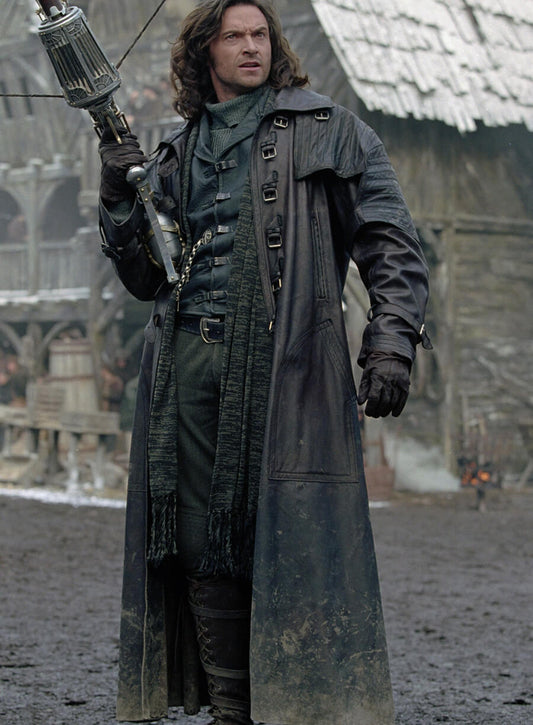Harpoon Gabriel Van Helsing Inspired Black Real Leather Coat