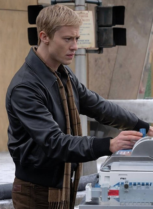 Harpoon Human Torch Inspired Black Real Leather Leather Jacket - The Fantastic Four: First Steps Style