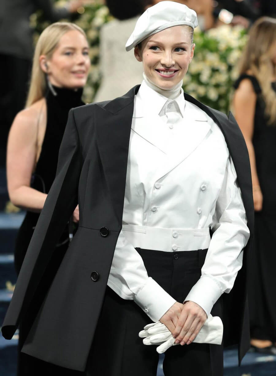 Harpoon Hunter Schafer Inspired Black Suiting Fabric Coat - Met Gala 2025 Style