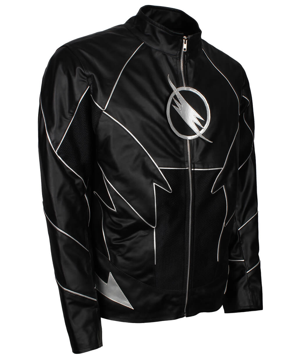 Harpoon Hunter Zolomon The Flash Inspired Black Faux Leather or Real Leather Leather Jacket