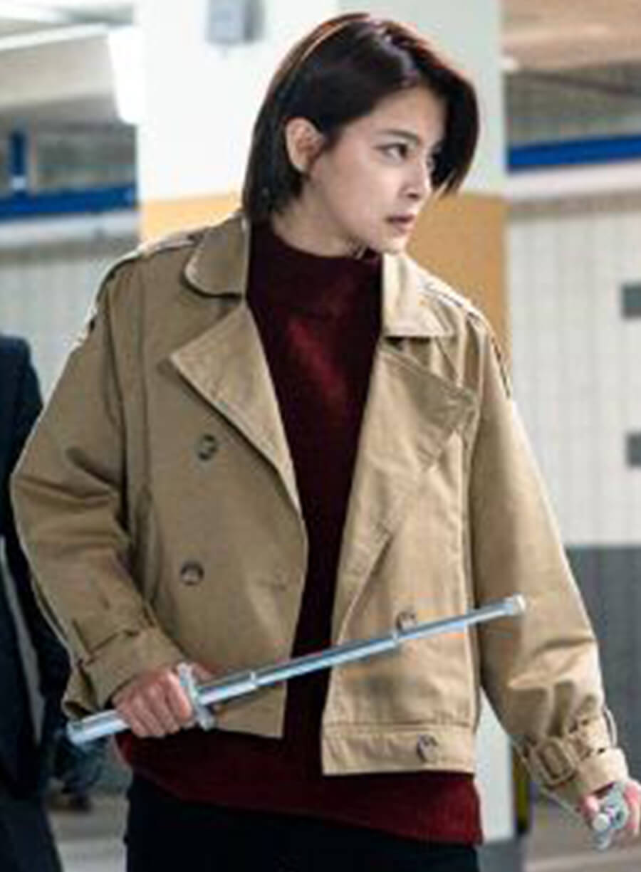 Harpoon Song Mi-na Inspired Beige Cotton Fabric Cotton Jacket - Rugal Style