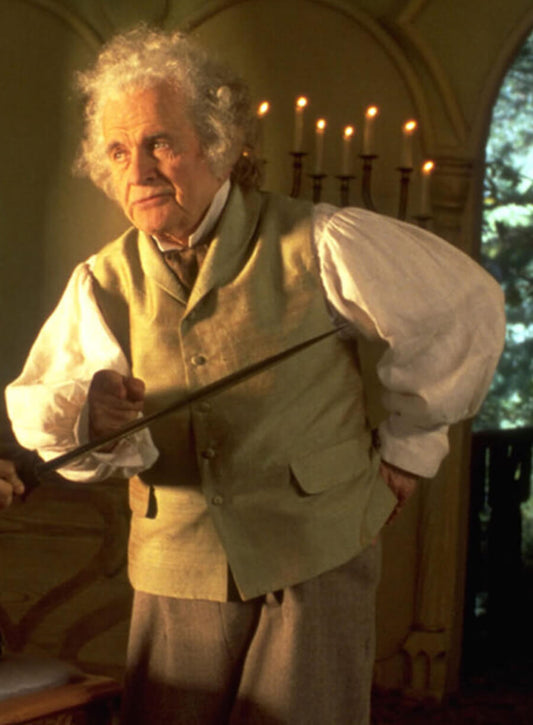 Harpoon Bilbo Inspired Beige Leather Jacket - The Lord of the Rings: The Fellowship of the Ring Style