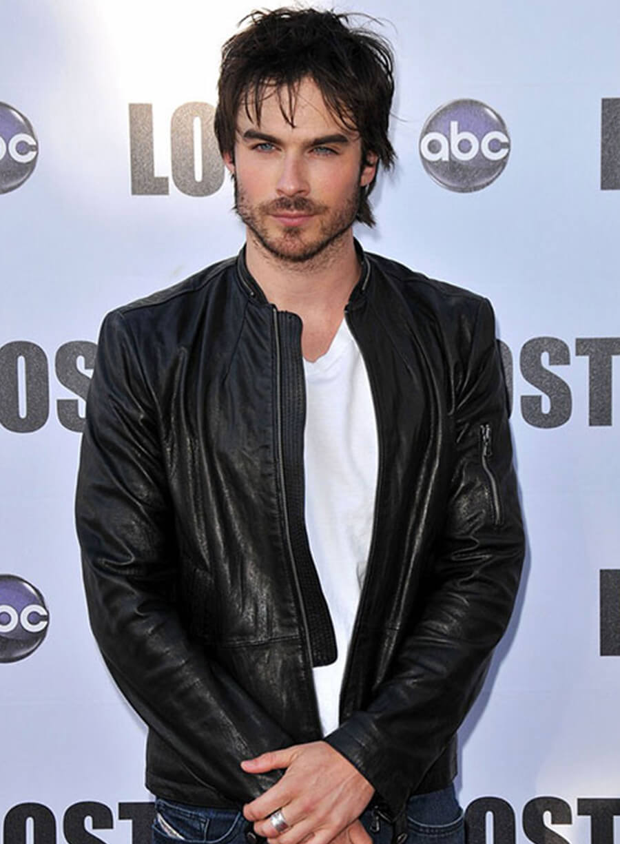 Harpoon Ian Somerhalder Inspired Black Leather Jacket