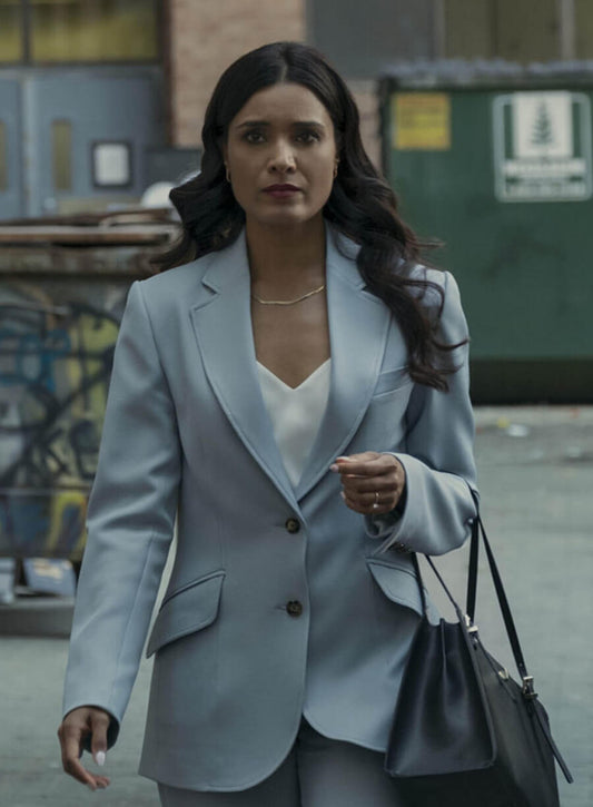 Harpoon Indira Shetty Inspired Blue Leather Jacket - Gen V Style