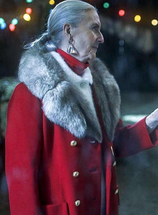 Harpoon Mrs. Claus Inspired Red Wool Fabric Coat - Keeping Up With The Clauses Style