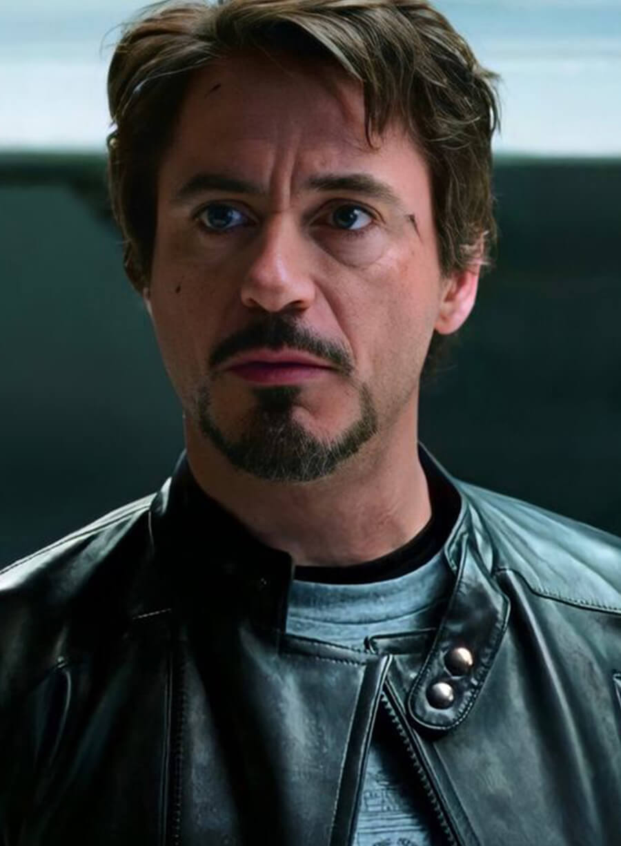 Harpoon Tony Stark Inspired Black Leather Jacket - Iron Man Style