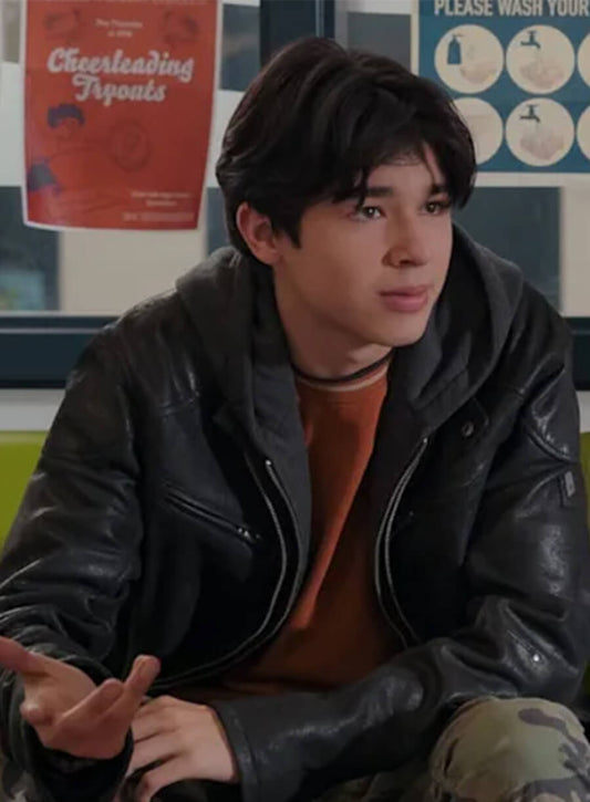 Harpoon Isaac Garcia Inspired Black Real Leather Leather Jacket - My Life with the Walter Boys Style