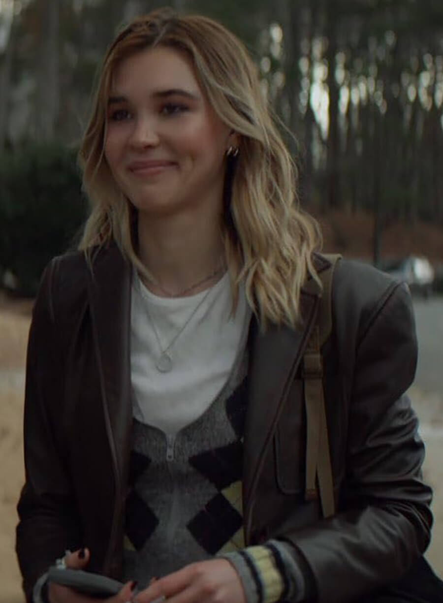 Harpoon Tatum Evans Inspired Brown Real Leather Coat - Scream 7 Style