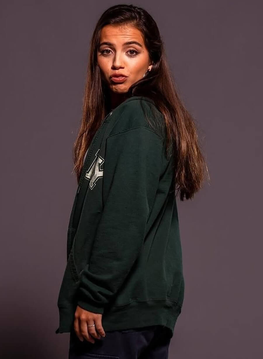 Harpoon Isabela Merced Hoodie Inspired Green Fleece Fabric Hooded Jacket