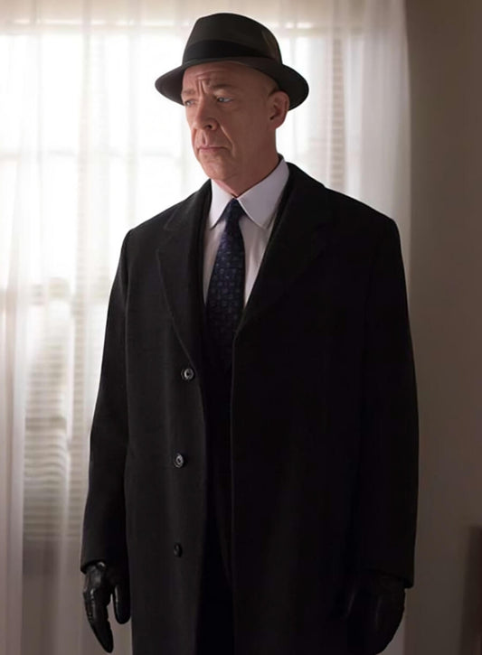Harpoon J.K. Simmons Inspired Black Wool Fabric Coat - The Accountant Style