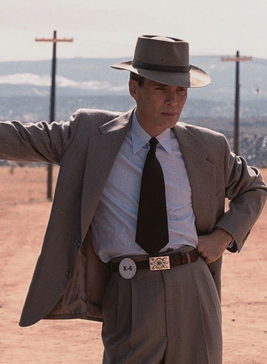 Harpoon Cillian Murphy Inspired Beige Leather Jacket - Oppenheimer Style