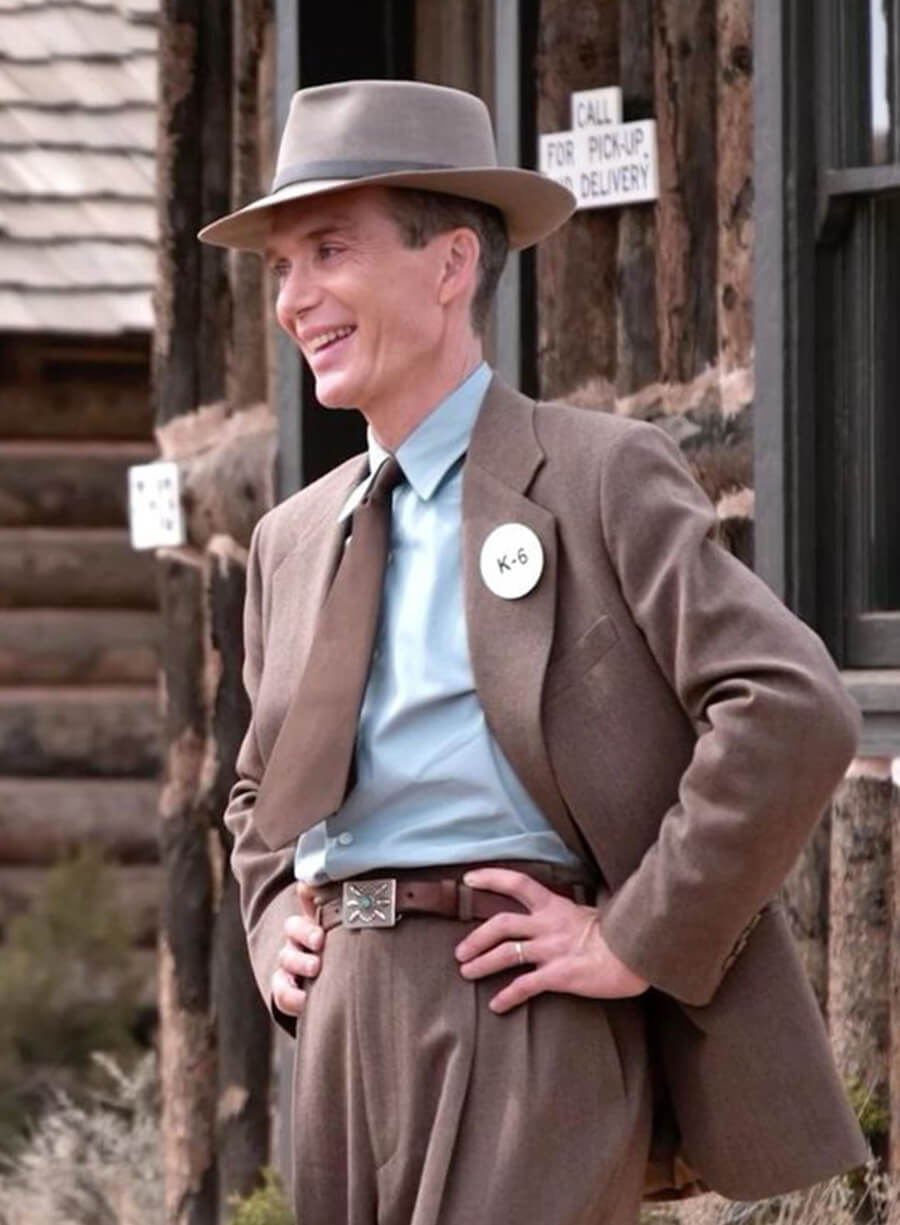 Harpoon Cillian Murphy Inspired Beige Leather Jacket - Oppenheimer Style