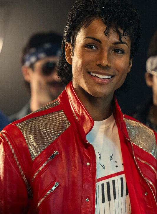 Harpoon Michael Jackson Inspired Red Faux Leather / Real Leather Leather Jacket - Michael 2026 Style