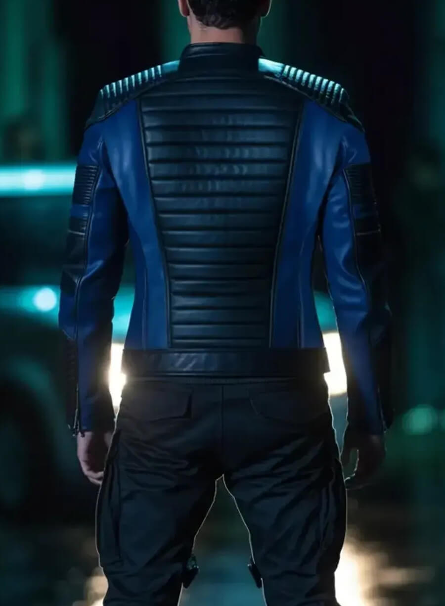 Harpoon Henry Hart Inspired Blue Leather Jacket - Henry Danger The Movie Style