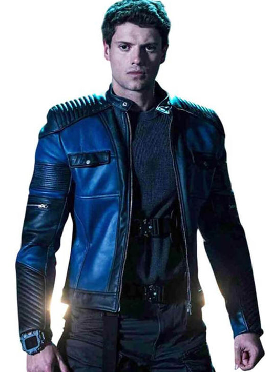 Harpoon Henry Hart Inspired Blue Leather Jacket - Henry Danger The Movie Style