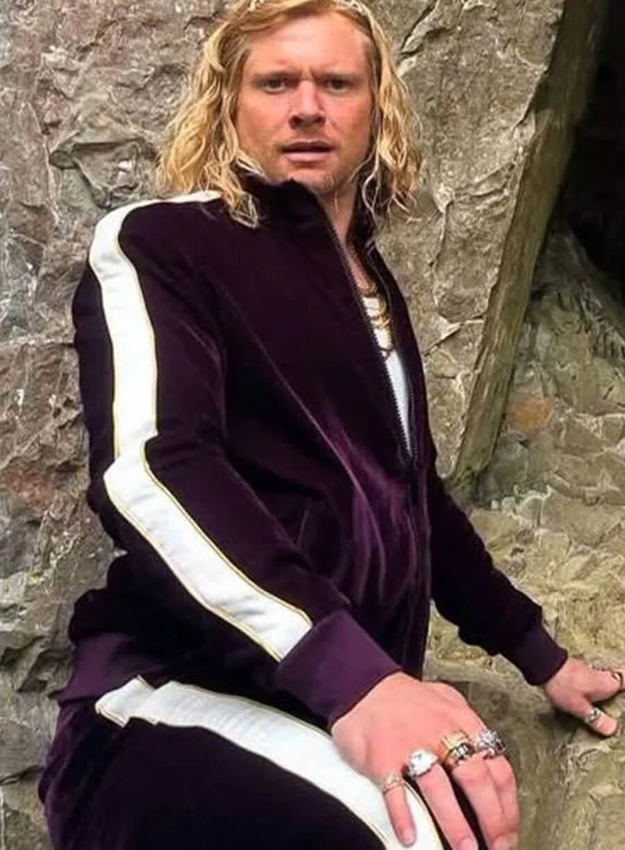 Harpoon Jimmy Crystal Inspired Purple Leather Jacket - 28 Years Later The Bone Temple Style