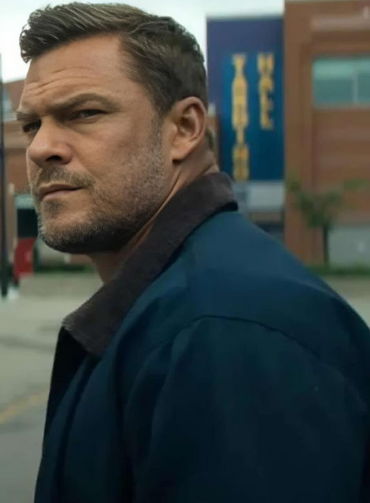 Harpoon Jack Reacher Inspired Blue Leather Jacket - Reacher S03 Style