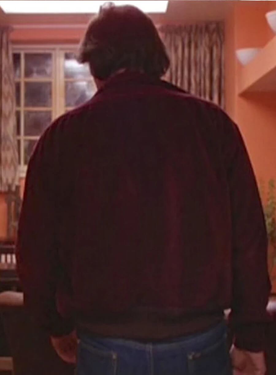Harpoon Jack Torrance The Shinning Corduroy Inspired Red Corduroy Fabric Leather Jacket