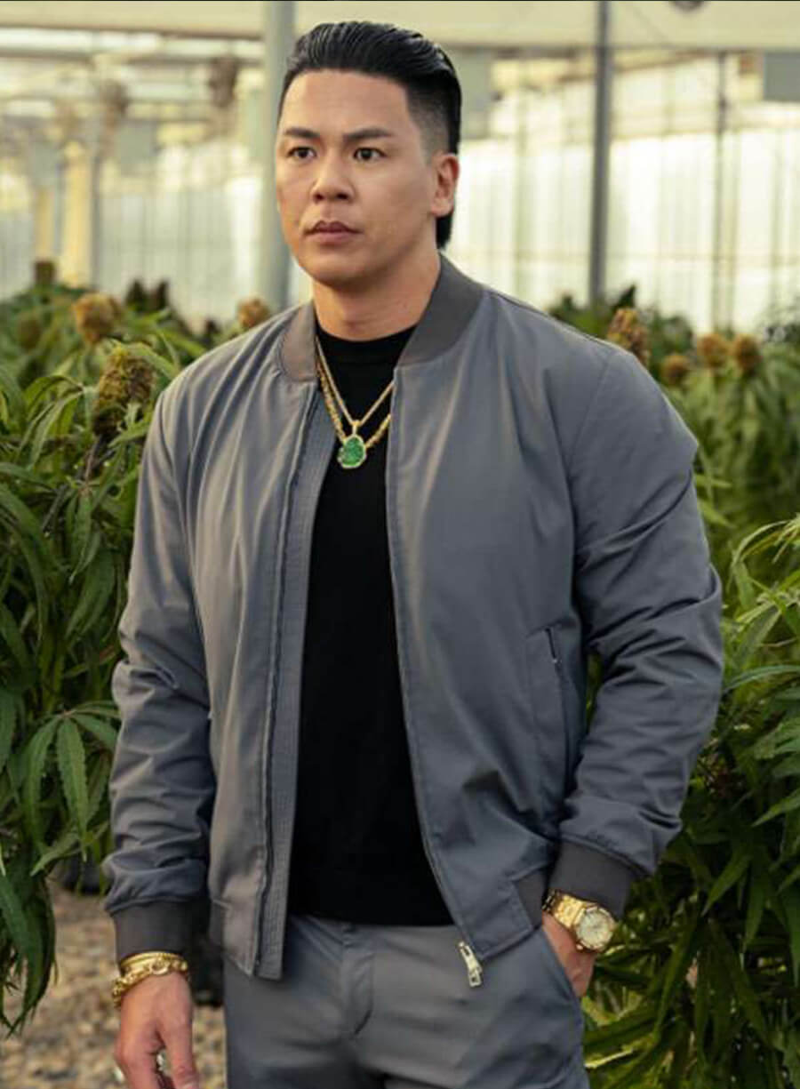 Harpoon Jackie Ming Inspired Grey Bomber Jacket - Tulsa King Style