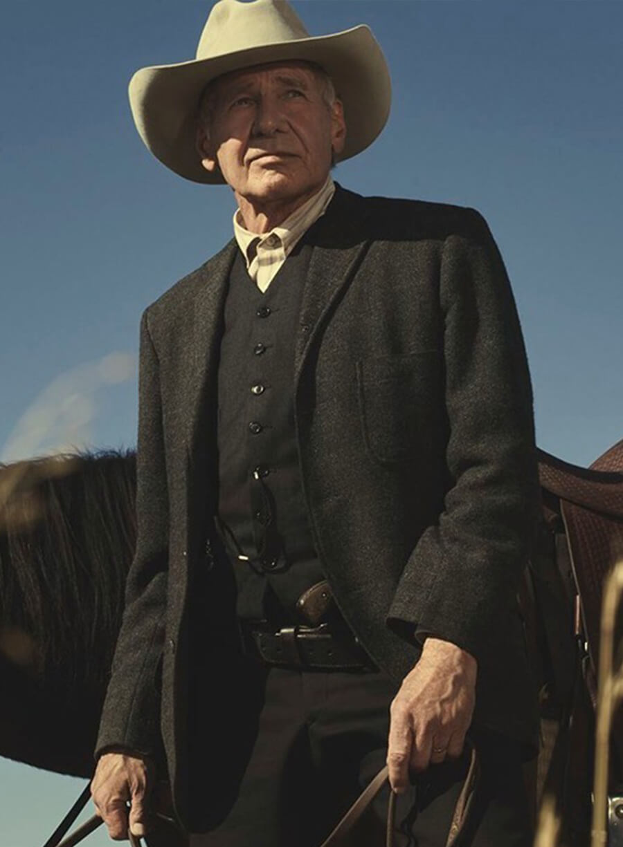 Harpoon Jacob Dutton Inspired Black Wool Jacket - 1923 Style