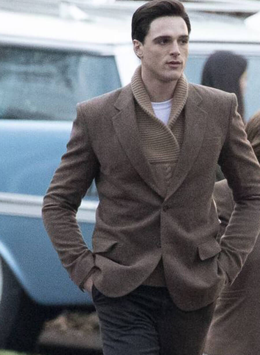Harpoon Jacob Elordi Blazer Inspired Brown Wool Fabric Wool Jacket