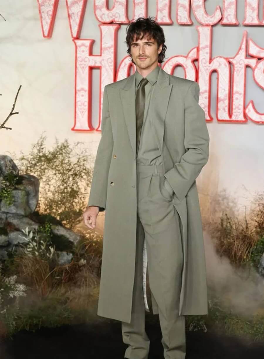 Harpoon Randy Watson Inspired Grey Suiting Fabric Coat - Wuthering Heights 2026 Style